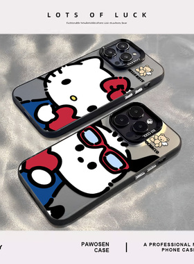 HelloKitty帕恰狗适用苹果17promax手机壳iphone16pro彩银15plus情侣14小狗13mini猫咪12新款11女x/8/xr/xs/7