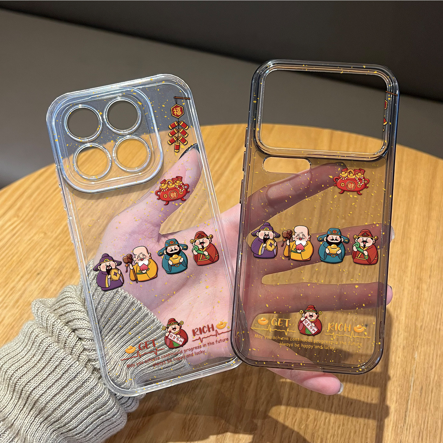 金箔财神爷手机壳适用于小米红米