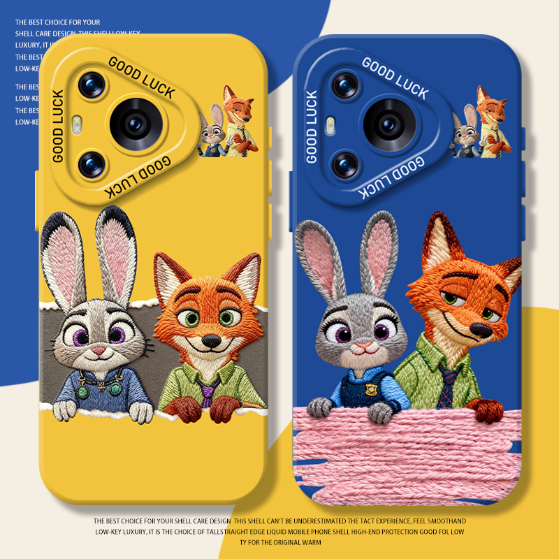 毛绒尼克朱迪手机壳适用华为系列