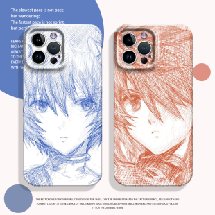 素描eva手机壳适用小米15明日香14pro红米k80绫波丽k70碇真嗣note13动漫k60新款 k90 11ultra k50s 12二次元