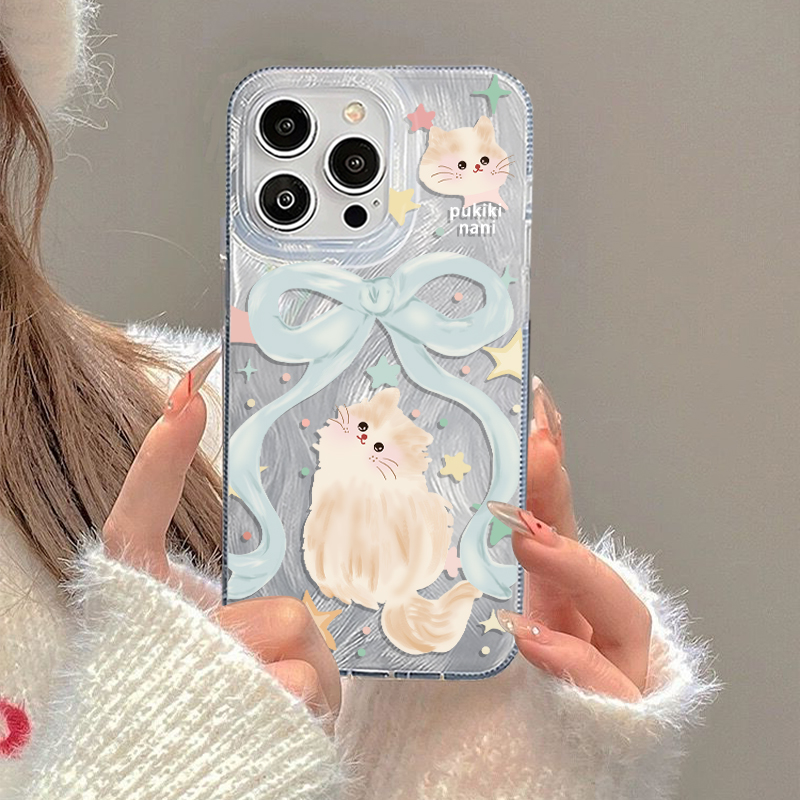 蝴蝶结猫咪手机壳适用苹果系列