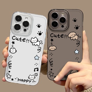 猫咪小狗拍立得适用苹果17promax手机壳iphone16pro可放照片15plus相框14小卡13mini情侣12新款 xs7