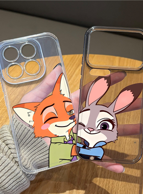 情侣尼克朱迪手机壳适用小米17promax疯狂动物城15pro红米k90周边80可爱note14/70/13/60新款12/50/11/40/10s