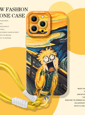 漫画鬼灭之刃适用苹果17promax手机壳iphone16pro挂绳15plus我妻善逸14抽象13mini二次元12新款11/x/8/xr/xs7