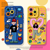 酷男孩女孩手机壳适用苹果16多巴胺iphone15promax涂鸦14plus情侣13mini小众12新款 11高级感x男8女17