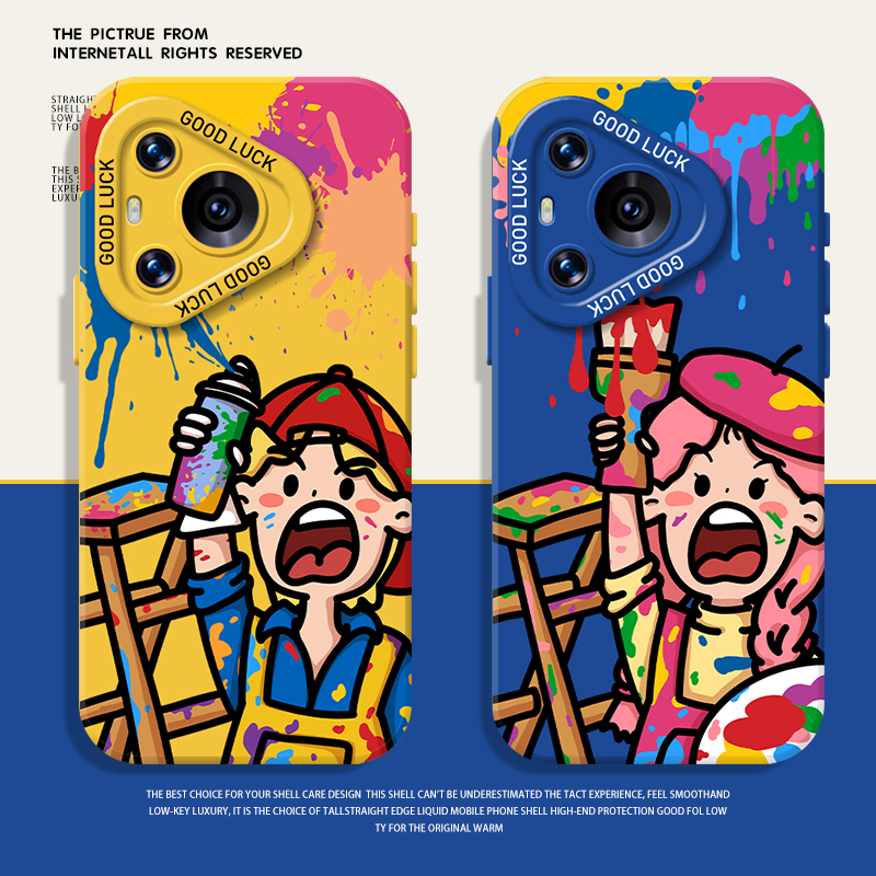 涂鸦颜料情侣手机壳适用华为系列