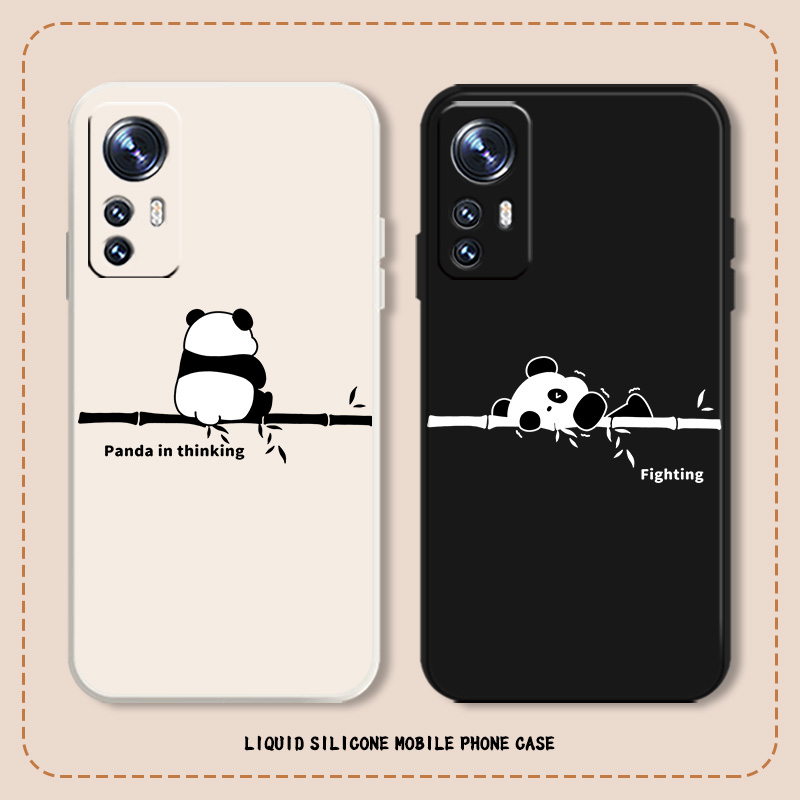熊猫插画手机壳适用小米红米系列