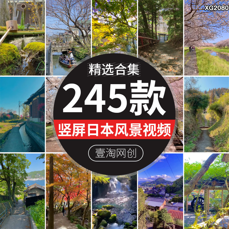 竖屏日本樱花风景旅行唯美治愈系自然美景点自媒体剪辑短视频素材