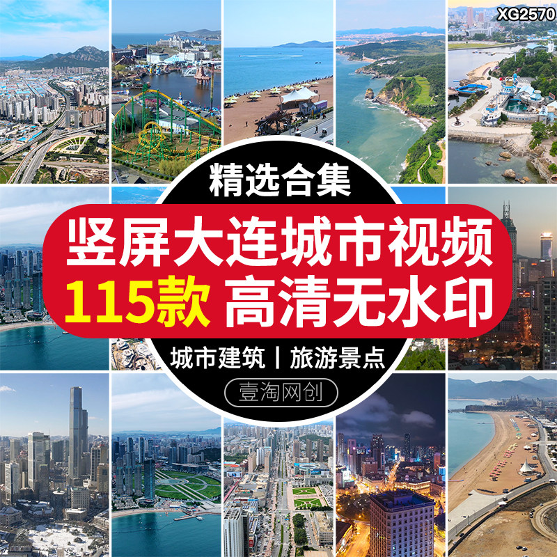 竖屏大连城市建筑风光夜景自然风景旅游景点跨海大桥实拍视频素材