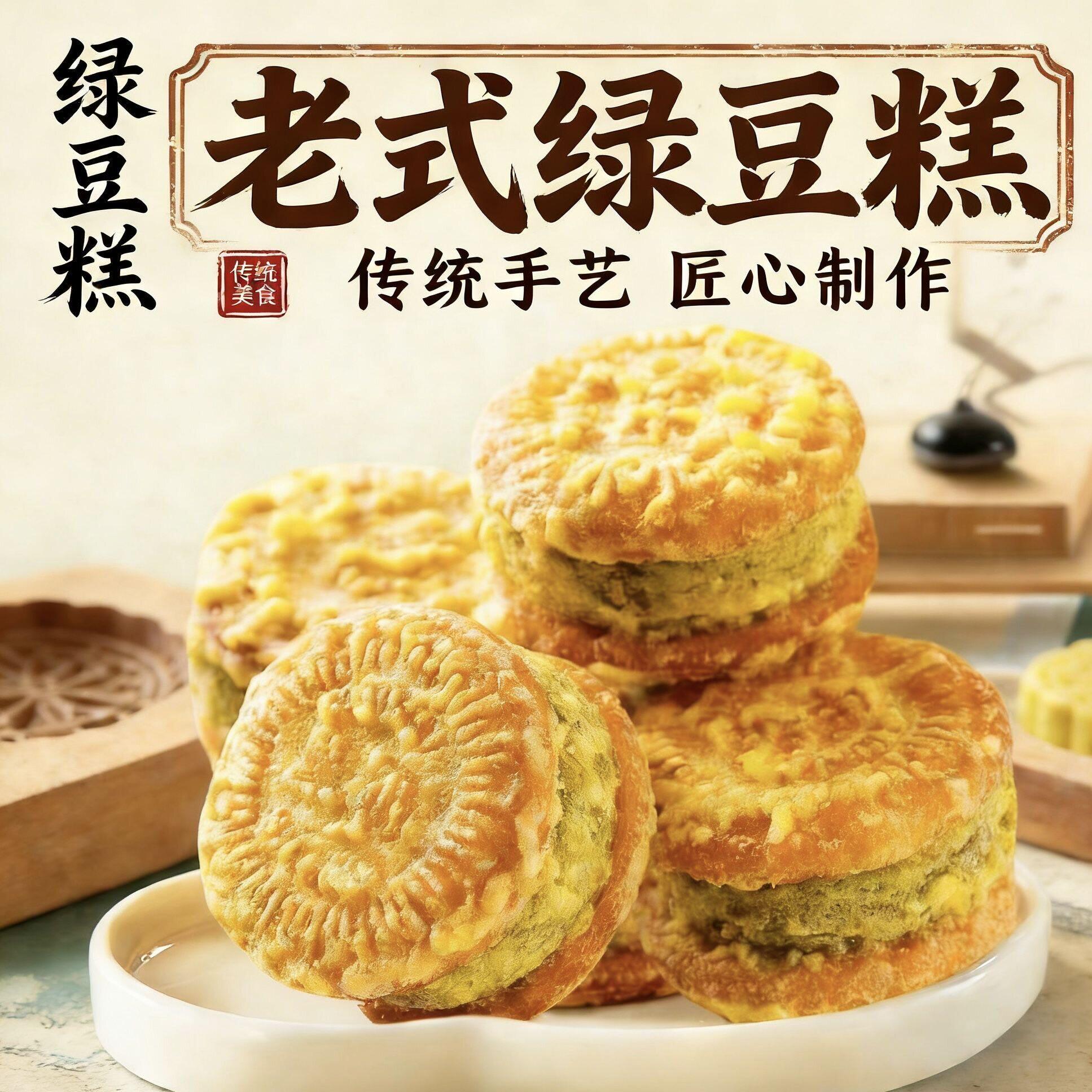 绿豆糕板栗糕酥饼传统老式糕点点心手工独立包装好吃休闲零小食品
