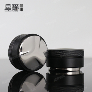 58mm 咖啡布粉器 意式 压粉器可调节三桨不锈钢粉锤51mm 53mm