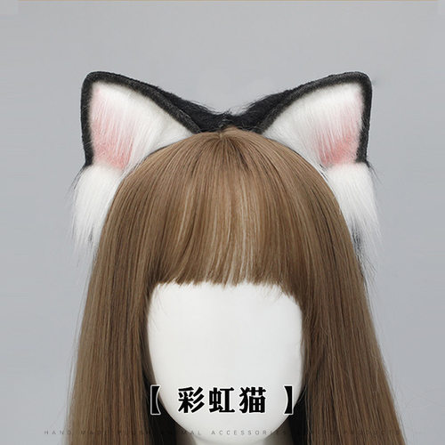 日系Lolita兽耳头饰边夹猫耳朵发箍发夹两用配饰手工制