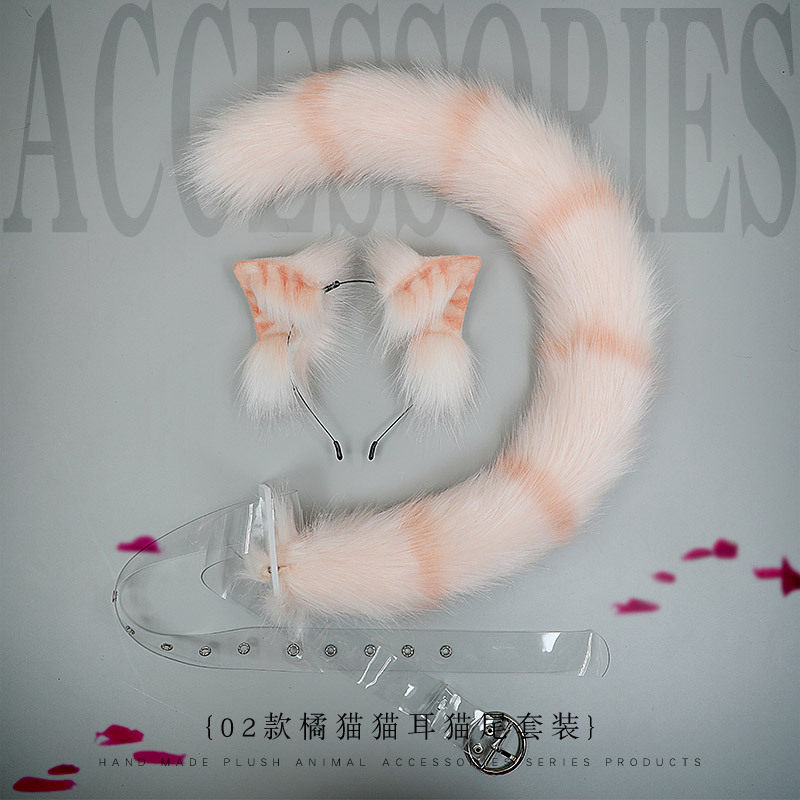 甜美猫耳朵发饰cosplay猫咪发箍猫尾巴饰品手作猫娘兽耳兽尾套装