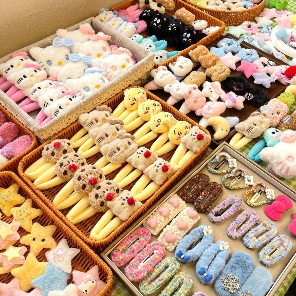 【网红毛绒发夹】掰掰夹摆摊夜市可爱甜美少女头饰爆款小商品