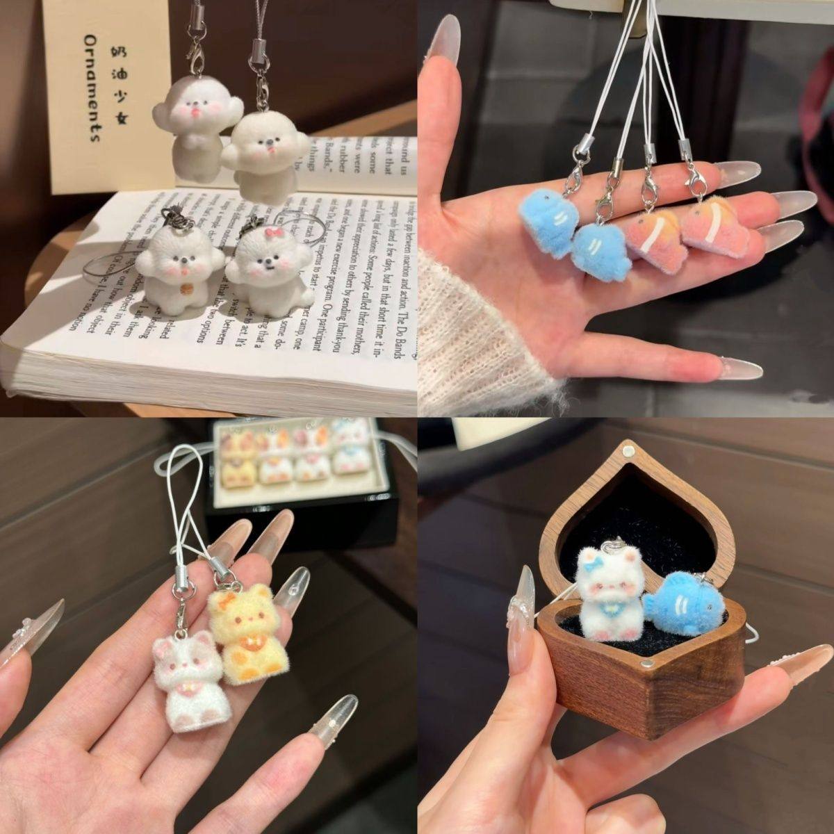 可爱卡通植绒海洋小鱼小猫手机挂件包包挂饰书包装饰挂坠钥匙扣