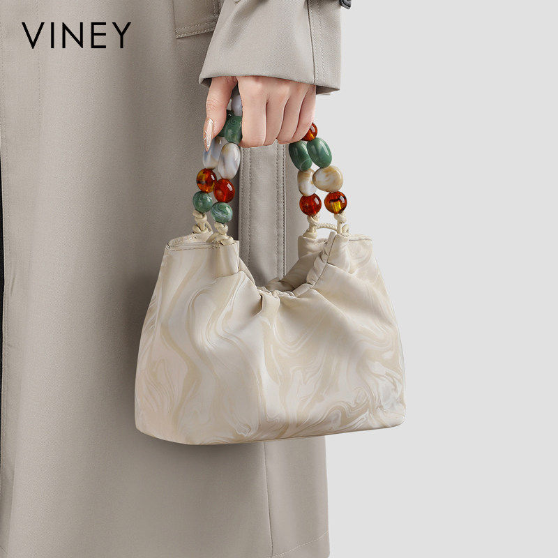 Viney包包2025新款夏天真皮小包女包单肩斜挎包新中式手提小拎包