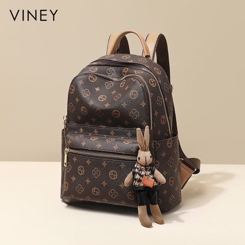 Viney双肩包女2025新款大容量背包高级感轻便书包休闲时尚旅行包