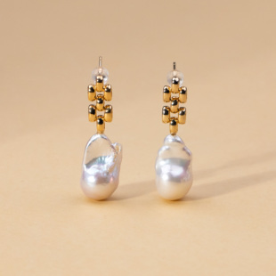 ANGEPERLE/天使之泪淡水珍珠巴洛克耳饰S925银多样性发货一对