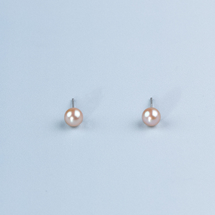 ANGEPERLE/天使之泪淡水珍珠“中国红”耳饰S925银5-6mm