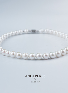 ANGEPERLE/天使之泪淡水珍珠珈白丽项链9-11mm时尚气质