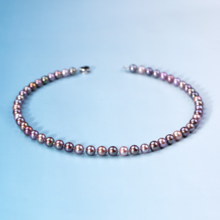 ANGEPERLE/天使之泪淡水珍珠紫珠项链7.3-8.3mm