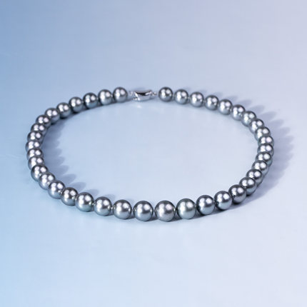 ANGEPERLE/天使之泪海水珍珠大溪地铂金灰时尚高级项链9-12mm