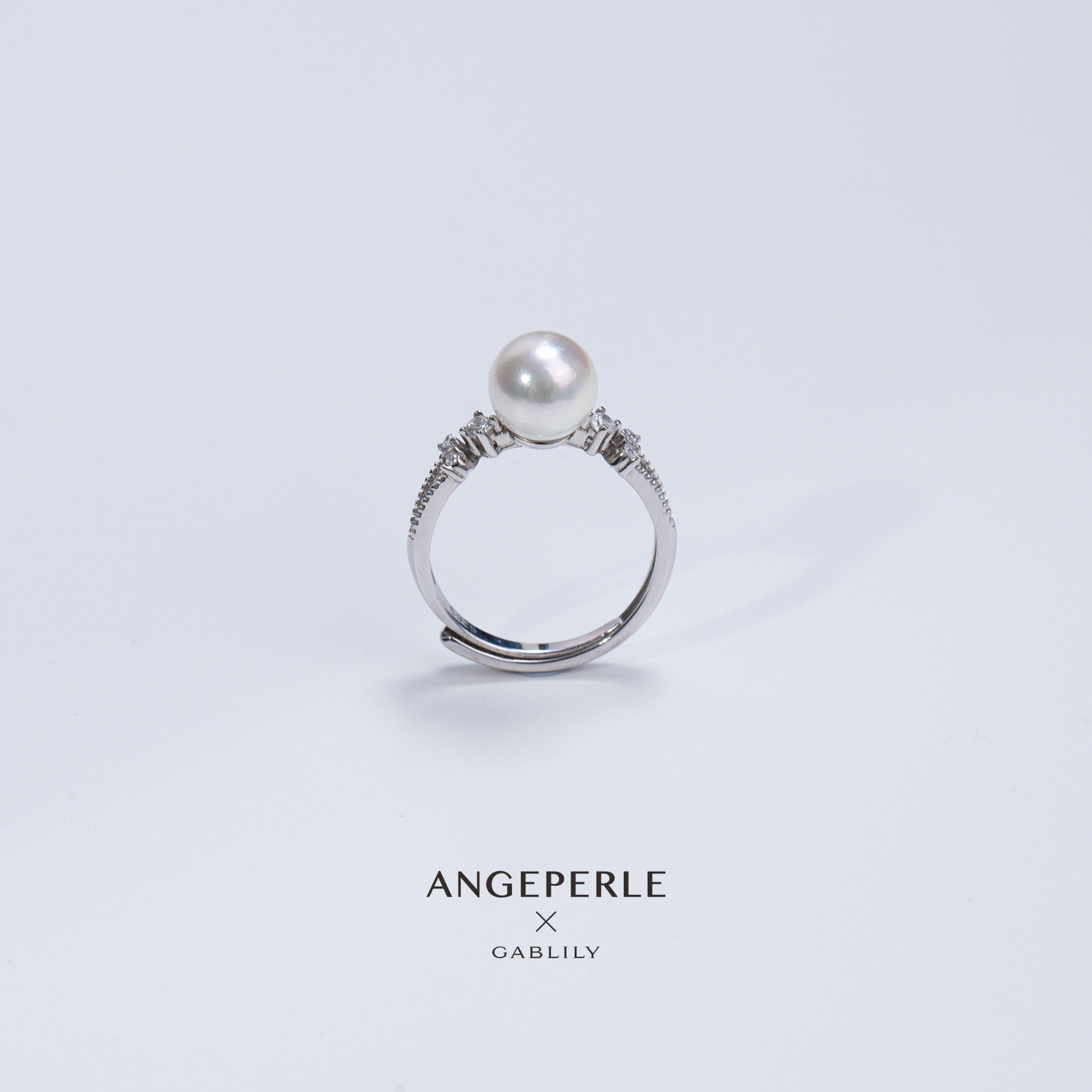 ANGEPERLE/天使之泪海水Akoya珍珠 S925银戒指开口戒7-8mm时尚