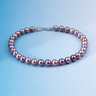 ANGEPERLE/天使之泪淡水珍珠莫兰迪紫珠项链11-13mm