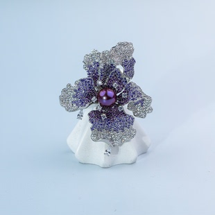 ANGEPERLE/天使之泪淡水珍珠紫珠“龙葵”胸针10-11mm