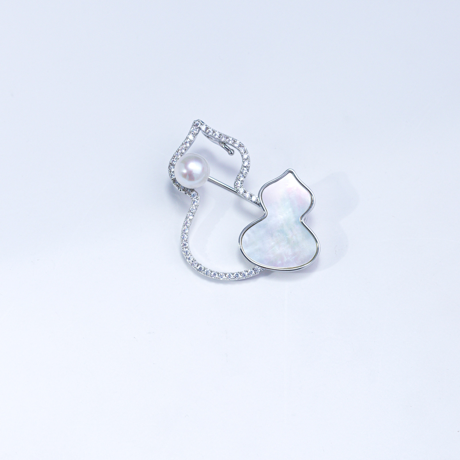 ANGEPERLE/天使之泪淡水珍珠时尚潮流葫芦胸针7-8mm,珠宝/钻石/翡翠,胸饰,淘宝优惠券,粉丝福利购,淘宝优惠卷