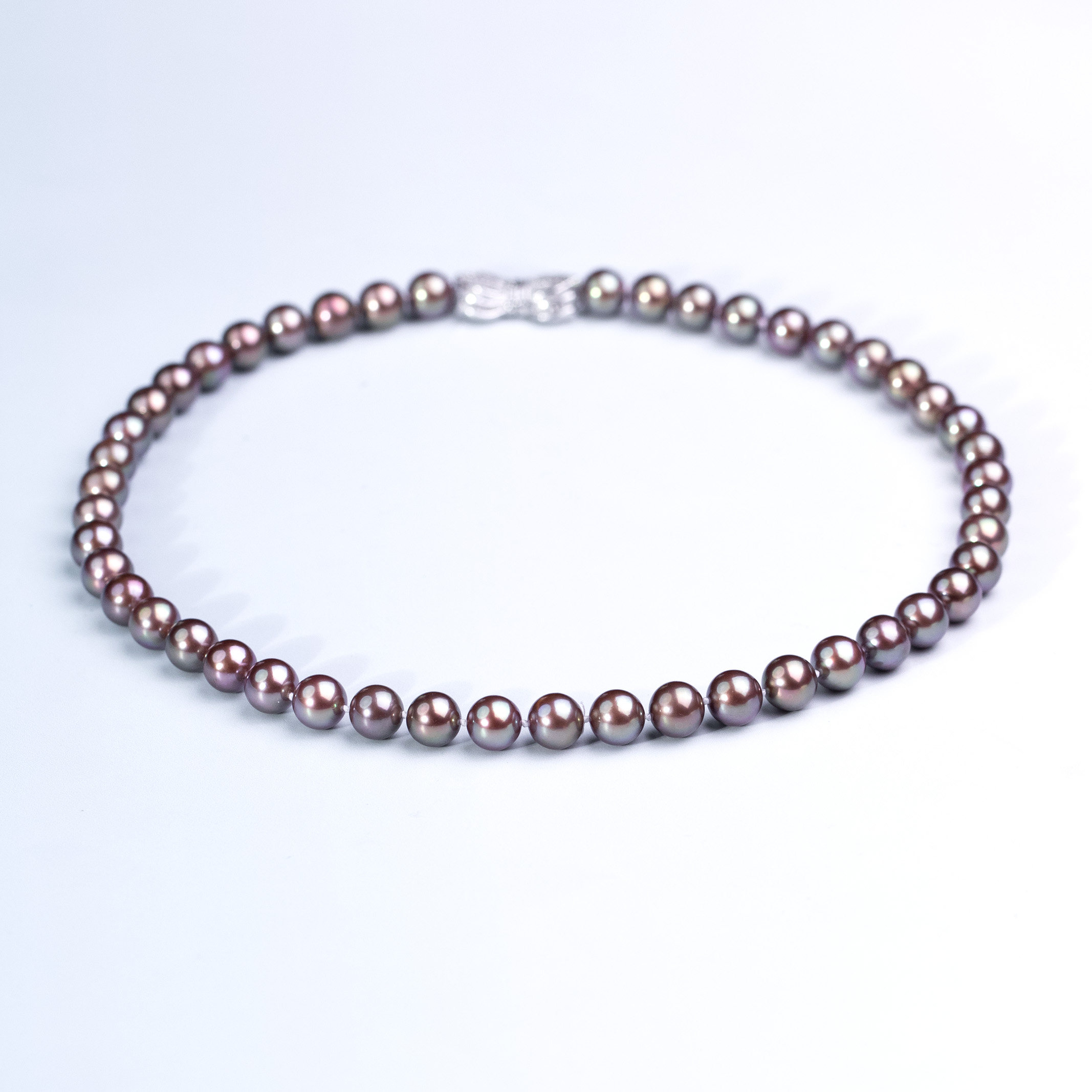 ANGEPERLE/天使之泪淡水珍珠金属怪色紫珠项链8.5-9.5mm