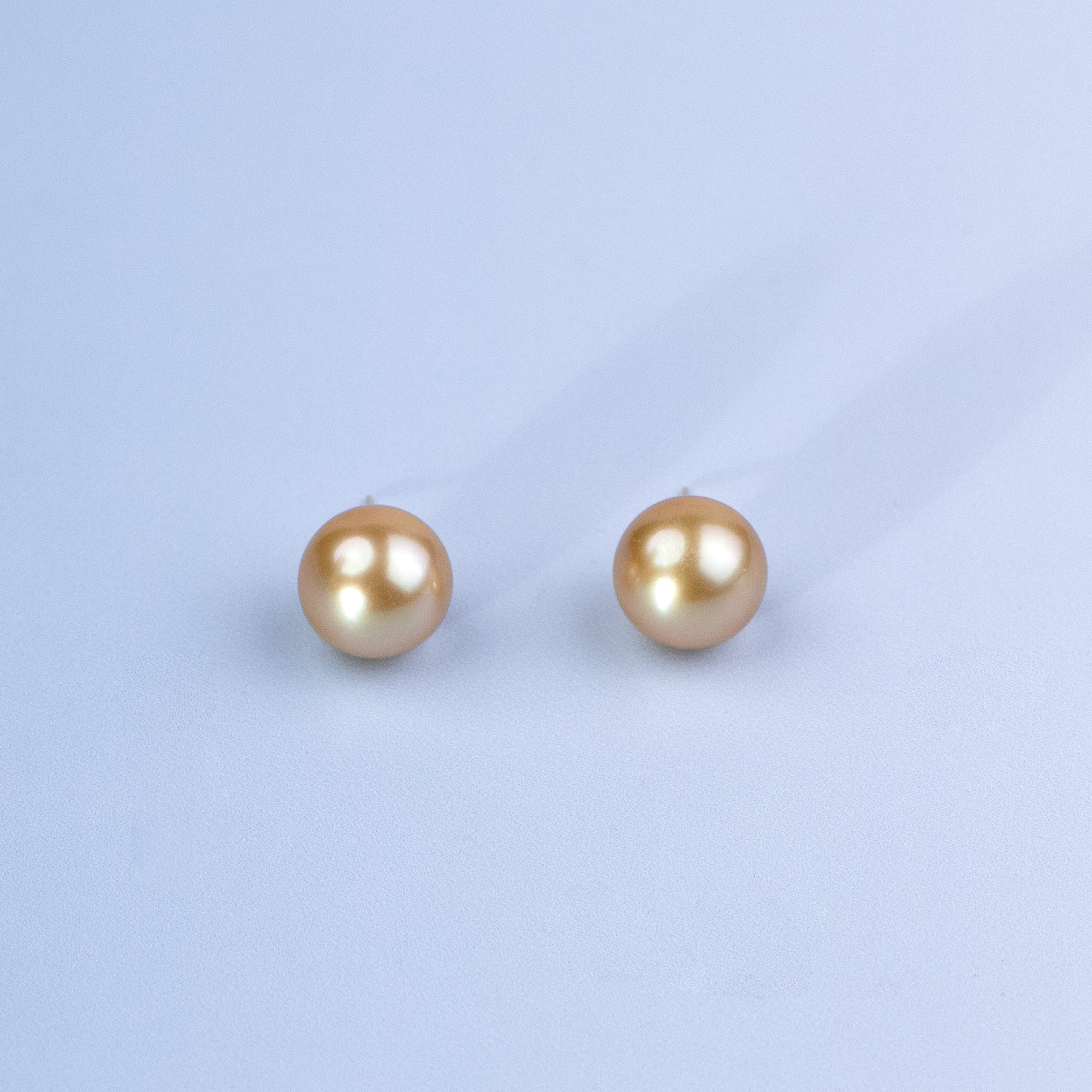 ANGEPERLE/天使之泪海水珍珠金珠耳钉18K金耳饰时尚高级11-12mm