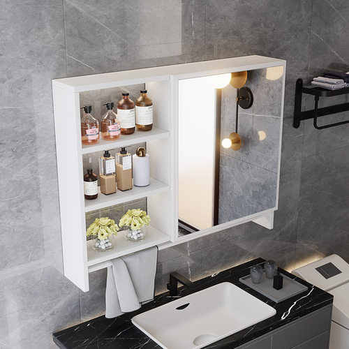 家用浴室镜柜卫生间梳妆镜化妆镜壁挂式厕所洗漱镜子收纳柜置物架