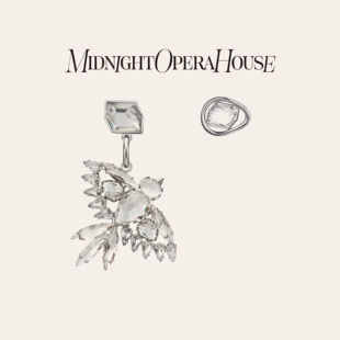 MOH动物絮语系列水晶鸟形耳环不对称设计高级耳钉 叶童同款