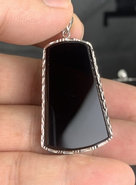 墨西哥黑陨石雷公墨黑陨石切割吊牌无事牌护你周全庇佑人生