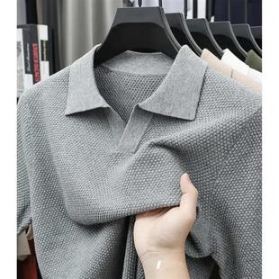 鑫鼎源小店夏菠萝纹m短袖 上衣 t恤男透气Polo衫 纯色翻领针织半截袖