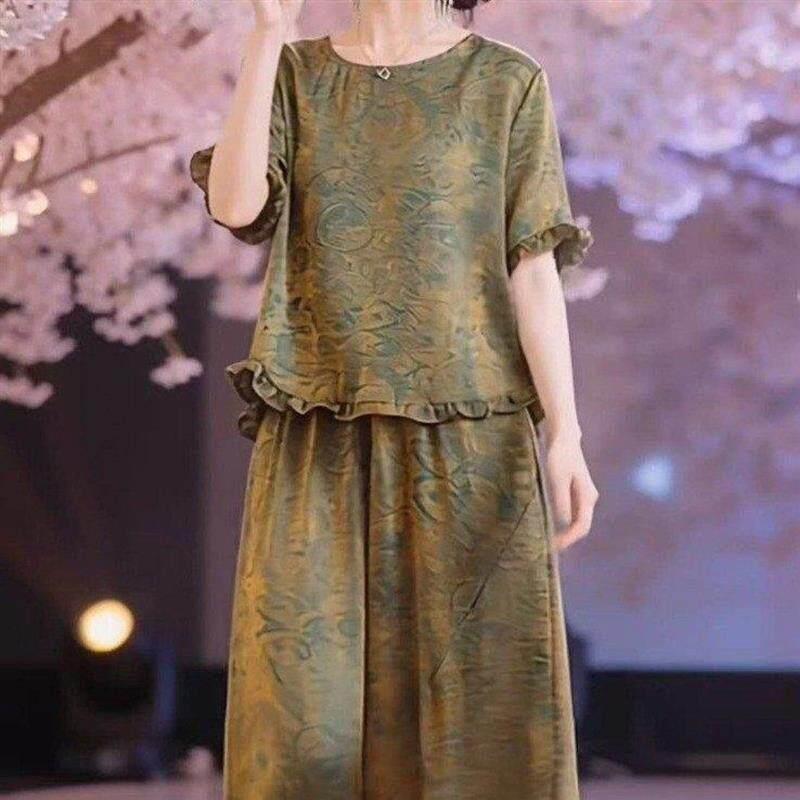 丝柔SIROUFS品质服饰3夏季新款时尚复古气质减龄宽松显瘦两件套女