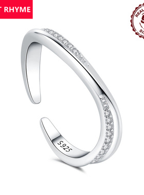 跨境爆款S925纯银简约闪亮镶白锆