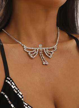 跨境几何创意颈链时尚立体蝴蝶满