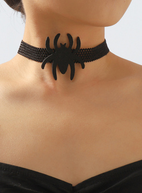 N11407万圣节暗黑蜘蛛choker颈链