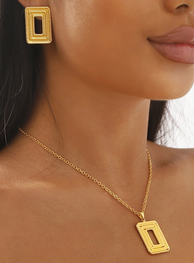 N12188欧美chic风简约个性几何项