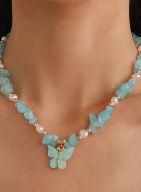 欧美网红颈链女小香风复古撞色锁