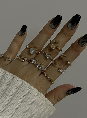 精致法式极简纤细百搭K金戒指女