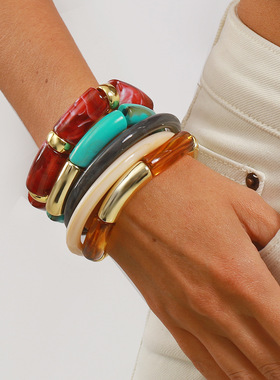 跨境热销不规则几何开口手镯秋冬