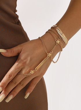 跨境时尚简约个性连指手链复古几