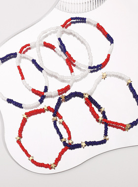 2799跨境节日撞色米珠串珠手链套