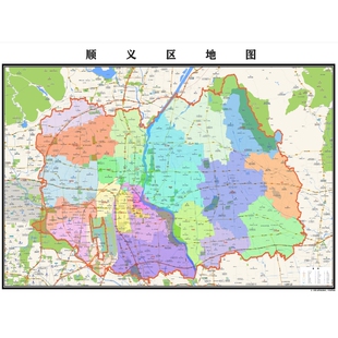 顺义区地图2025新版行政区划图街道交通办公室挂图高清防
