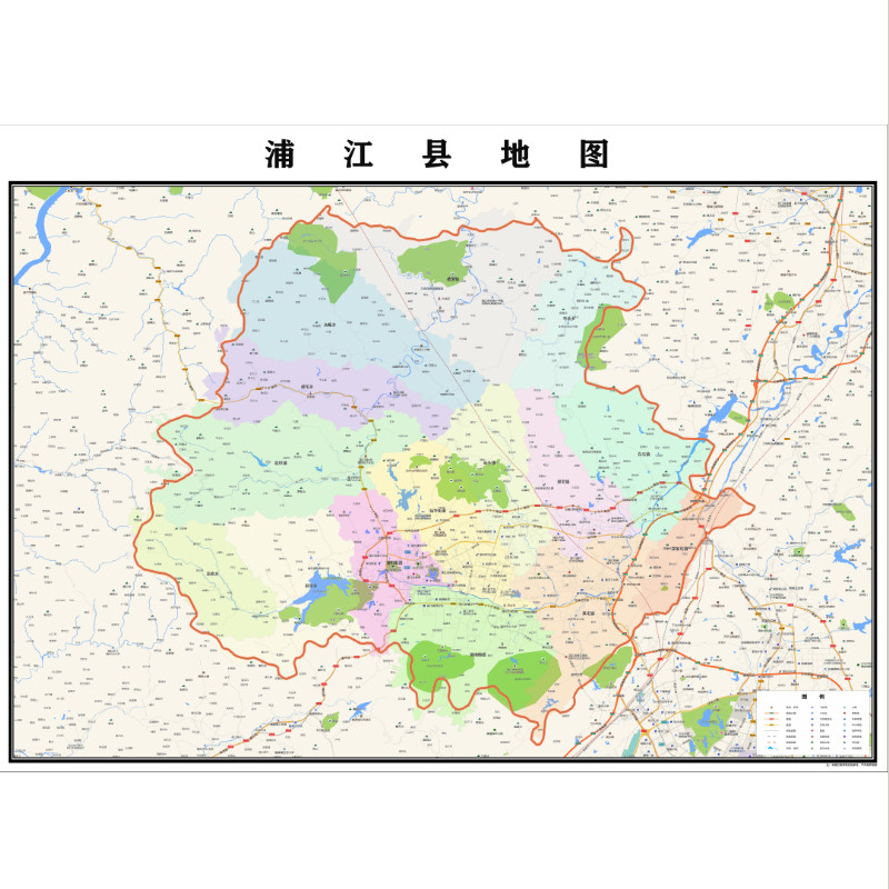 浦江县地图2023年行政区划市区主城区街道交通地图定制图片素材