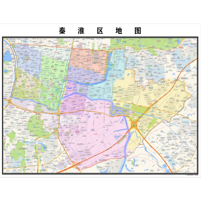 南京市秦淮区地图2023年行政区划市区主城区街道交通地图图片素材