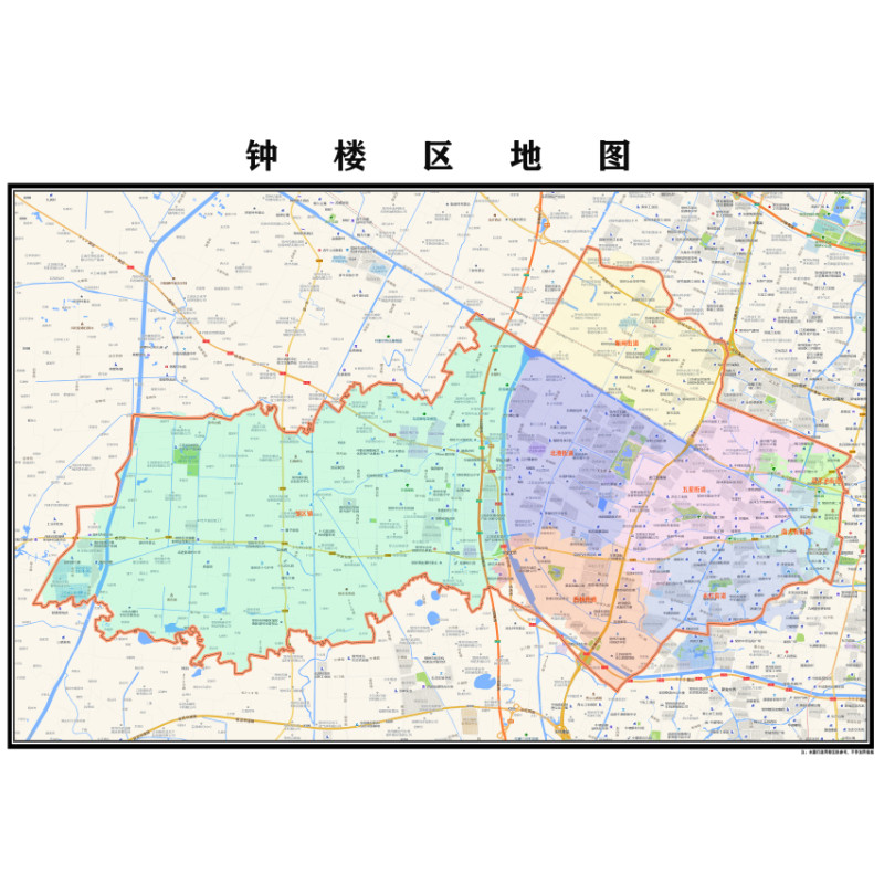 常州市钟楼区地图2023年行政区划市区主城区街道交通地图图片素材